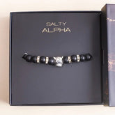 Silver Lion Beaded Men's Bracelet