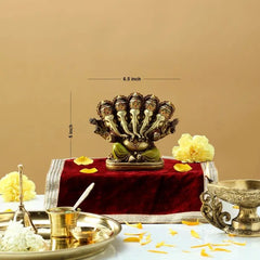 Panchmukhi Ganesha Idol in Antique Gold Finish